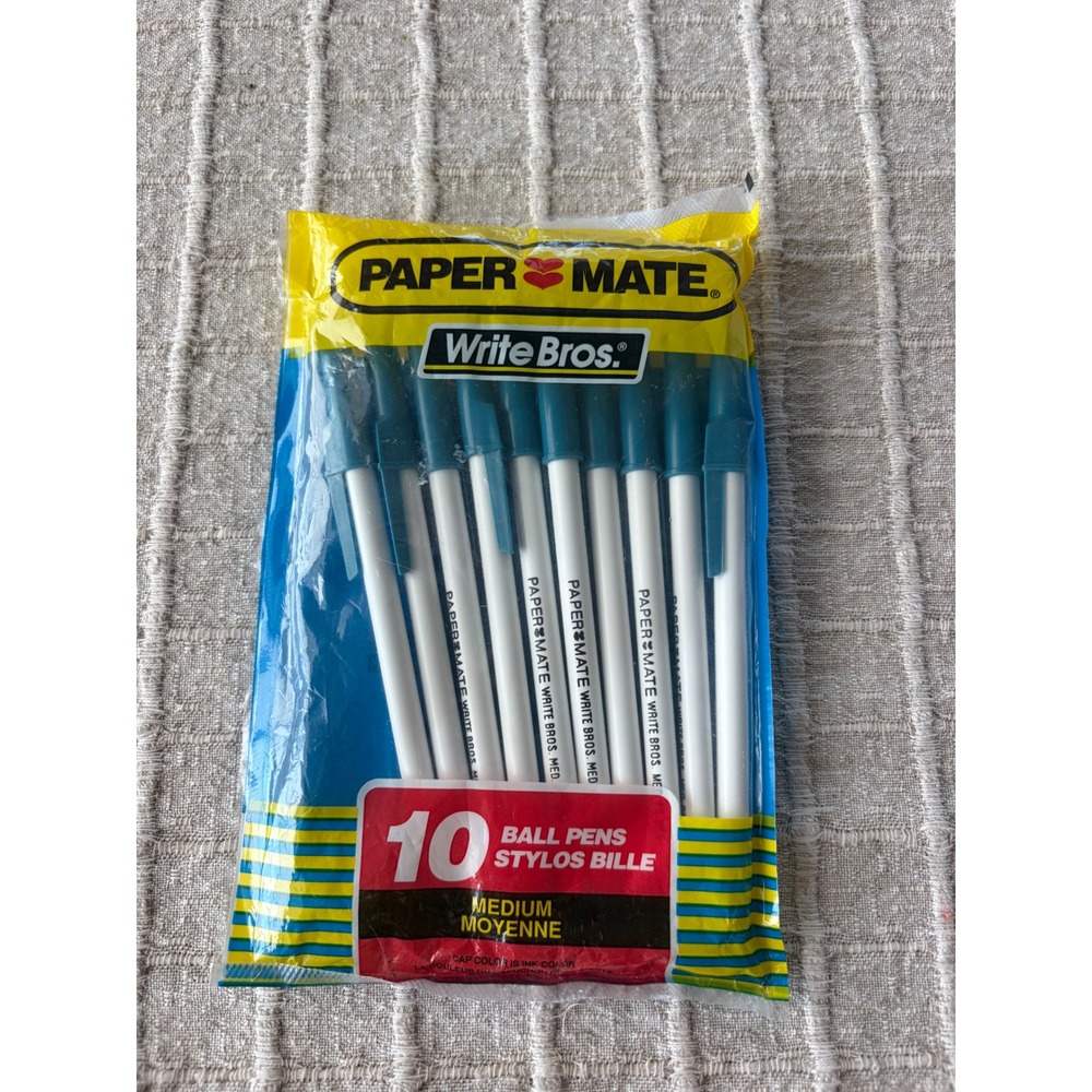 vintage 10-pack of Paper Mate Write Bros. medium ballpoint pens 1990